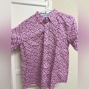 Johnston & Murphy Pink Shirt with Sunglasses Pattern